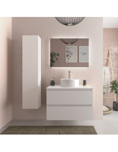 Mobiletto da bagno Bequia 80 cm bianco opaco  Lavabo da appoggio
