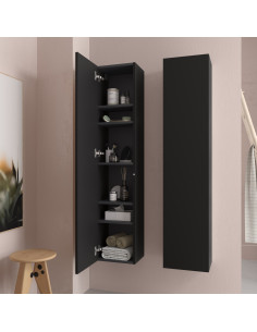 Colonna da bagno a parete Bequia Nero Opaco 140 x 30 cm 2