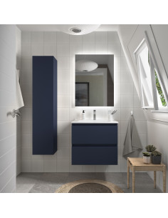 Mobile bagno Bequia 70 cm + lavabo in ceramica  Blu opaco  70x45x56