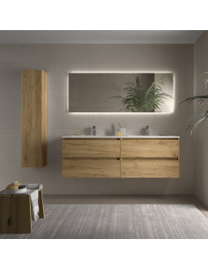 Mobile bagno Bequia 160cm + lavabo MineralSolid  Rovere  160x45x56