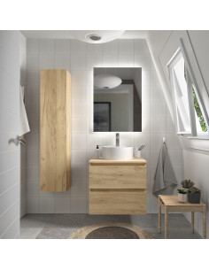 Mobile bagno Bequia 70 cm + piano d'appoggio (senza lavabo)  Rovere Africa  70x45x56 cm