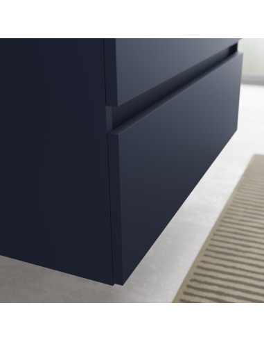 Mobile bagno Bequia 100 cm + piano d'appoggio (senza lavabo)  Blu satinato  100x45x56