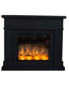 Caminetto Elettrico Nero Elegante Con Effetto Fiamma Realistico