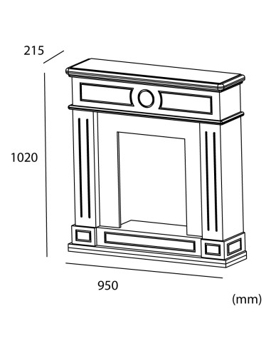Cornice Lipari Bianco Crema Per Caminetto Elettrico