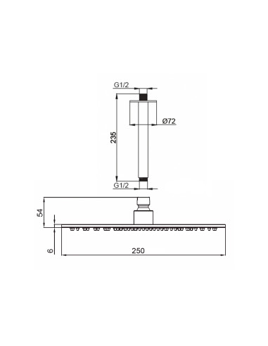 Kit soffione inox 25 cm per soffitto eleganza e funzionalita per ambienti moderni