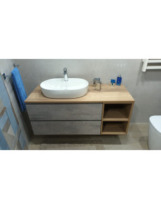 COMPOSIZIONE CITY DA 125 CM. MILANO/TRENTO CON TOP TRENTO PER LAVABO DA APPOGGIO 2