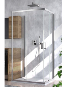 BOX DOCCIA ANTA SCORREVOLE EXT.CM. 97,5-99,5 CROMO CRISTALLO TRASPARENTE 6 MM. LOOP